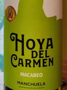 オジャ デル カルメン マカベオ オーガニック(Hoya del Carmen Macabeo Organic):白ワイン:マンチュエラ